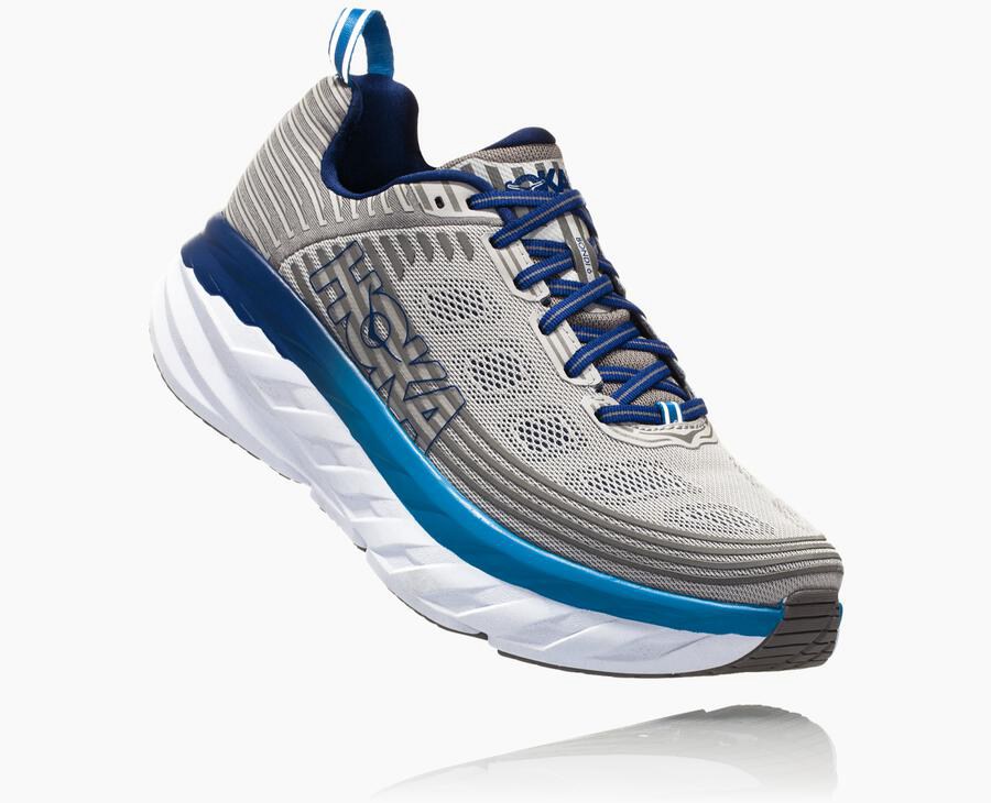 Hoka Australia One One Bondi 6 - Mens Running Shoes Grey - XLVPA-3624